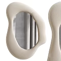 Modern Elegant Irregular Shape Mirrors with Beige Frame for Contemporary Interior Design 3d model