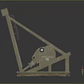 Wooden Catapult Mechanical Device With Gear System And Stable Base Stand