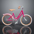 Stylish Pink Bicycle with Orange Seat Handlebars and White Wheels Classic Design