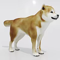 Realistic 3D Model of Brown and White Lizard Standing on White Background