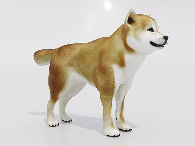 Realistic 3D Model of Brown and White Lizard Standing on White Background 3d model