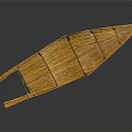 Traditional Handcrafted Wooden Boat With Bamboo Slats And Simple Structure Design