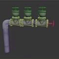 Industrial Equipment Heavy Duty Pipeline System With Three Control Valves And Handwheels