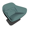 Light Blue And Dark Gray Leisure Chairs With Rounded Design Black Base And Cushion