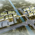 Modern Office Building Zhangjiang Science and Technology Industrial Park Large Block 3d model