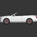 White Luxury Convertible Sports Car With Red Rims And Glossy Exterior