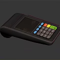 Gray POS Terminal With Digital Screen Colorful Buttons And Numeric Keypad