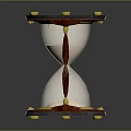 Vintage Hourglass With Wooden Frame Gold Accents And Glass Sand Container