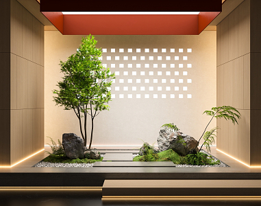 Modern landscape sketch interior landscape landscaping 3d model