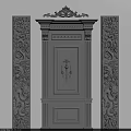 Elegant Classical Wall Paneling With Intricate Carvings And Decorative Column Design