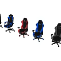 Ergonomic Leisure Gaming Chairs In Black Red Blue Gray With Adjustable Armrests And Wheels