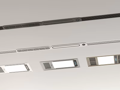 Ceiling Vents And Lighting Panels With Control Units In Modern Interior 3d model