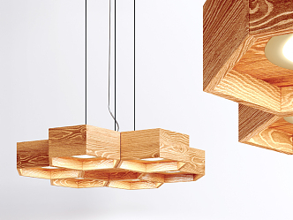 Nordic Chandelier Log Honeycomb Chandelier 3d model