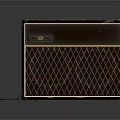VOX Dark Brown Computer Speaker With Gold Logo Trim And Diamond Grille Design