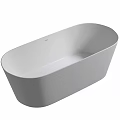 Modern White Freestanding Bathtub With Sleek Oval Design For Bathroom