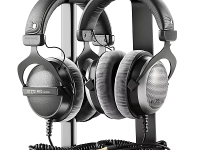 Premium Over ear Headphones With Comfortable Ear Cushions And Adjustable Headband Design 3d model