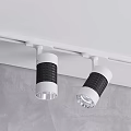 Modern Track Spotlights with White Body Black Mesh and Silver Head for Ceiling Installation