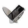 Modern Minimalist Decorative Ornament Set With Crossed Curved Mirrored Surfaces And Metal Frames