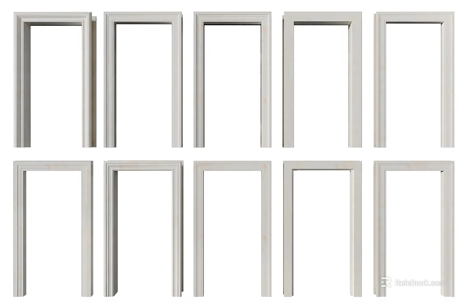 Various Arched Door Frame Styles For Interior Home Decor And Design 3d model 