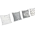 Modern Black And White Decorative Throw Pillows With Geometric Patterns Text Print 3d model