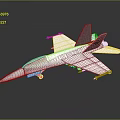 Modern White Fighter Jet Model With Yellow Canopy And Detailed Design