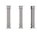 Three Classical Stone Columns With Carved Details And Ornate Bases