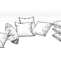 Modern pillow combination 3d model
