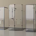 Modern Transparent Glass Shower Enclosures With Shower Head And Towel Holders