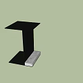 Modern Minimalist Side Table With Black Metal Structure And Sleek Design Details