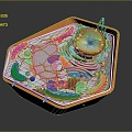 Modern Cell Plant Cell Granules Leaf Anatomical Layer Structure Leaf Decanting 3d model