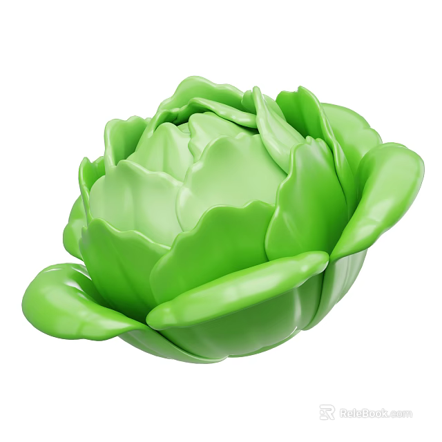 Fresh Green Cabbage Vegetable With Vibrant Leafy Layers And Crisp Texture 3d model 