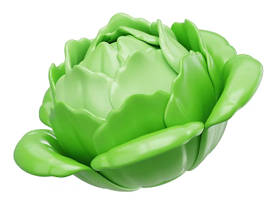 Fresh Green Cabbage Vegetable With Vibrant Leafy Layers And Crisp Texture 3d model