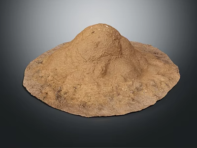 Natural Clay Mound With Rough Textured Surface Isolated On Dark Background 3d model