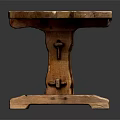 Rustic Solid Wood Table With Natural Grain And Sturdy Handcrafted Legs For Home Decor