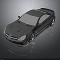 Gray Mercedes Sports Car With Streamlined Body Large Wheels And 3D Rendering