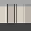 Modern Room Divider Screen With Glass Panels And Textured Metal Frames For Interior Design