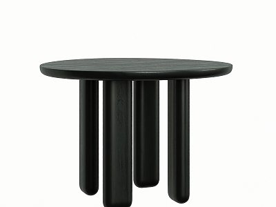 Modern coffee table black round 3d model