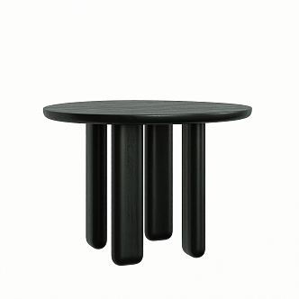 Modern coffee table black round 3d model