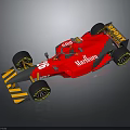 Red Racing Car With Marlboro Logo STP Branding Streamlined Body And Wheels