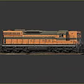 Vintage Yellow And Green Train Model On Display Base With Dark Background