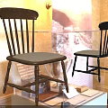 Classic Leisure Chair With Wooden Frame Brown Black Fabric Seat Design