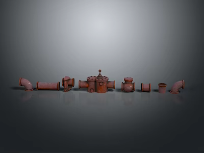 Stylish Modern Lighting Combination with Copper Pendant Wall and Table Lamps 3d model