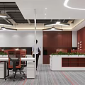Modern Public Office Space Interior With Workstations Ergonomic Chairs Green Plants And Ceiling Lighting