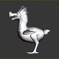 Detailed Mythical Purple Red Fantasy Creature With Glowing Feathers Large Beak And Crest