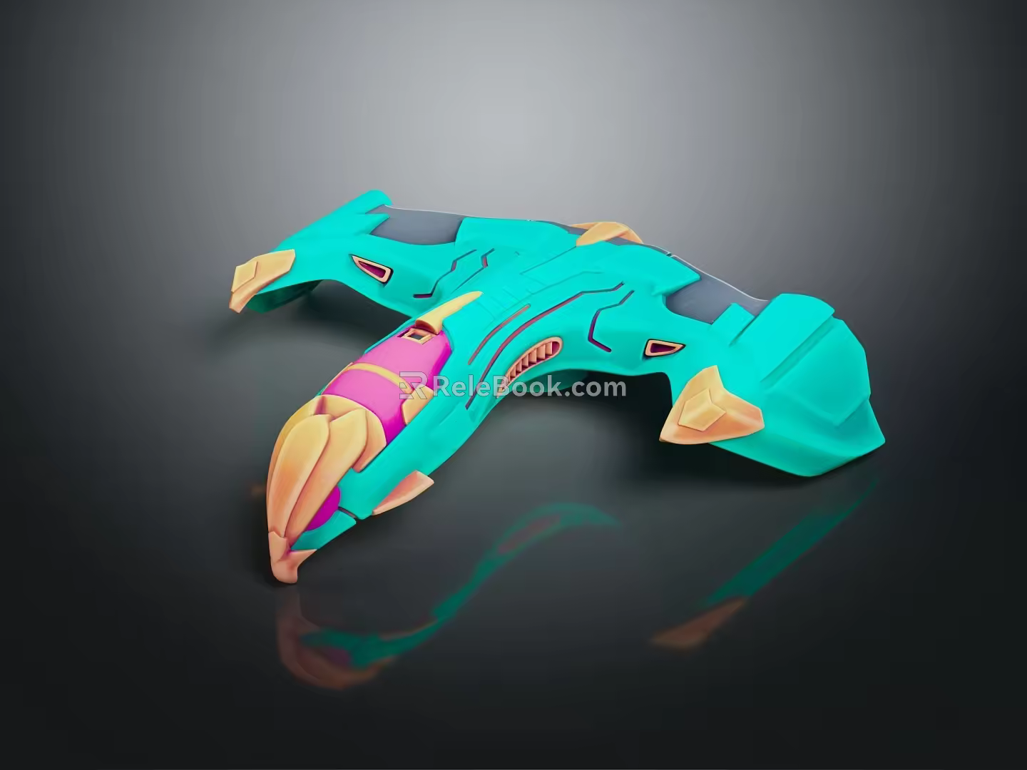 modern spaceship spacecraft 3d model