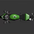 Green Sporty Motorcycle Featuring Black Seat Sleek Design And Shiny Wheels