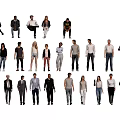 Group of Diverse People in Various Poses and Different Clothing Styles