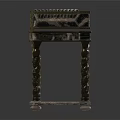 Vintage Ornate Stringed Musical Instrument With Intricate Carved Patterns And Elegant Leg Design