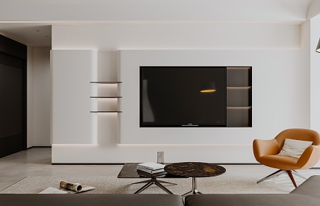 Modern TV background wall 3d model