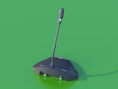 Black Desktop Microphone With Adjustable Arm And Stable Base For Daily Use 3d model